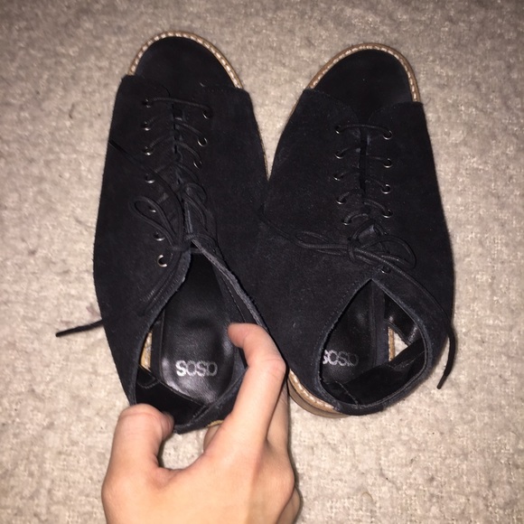 ASOS faux suede black lace up sandals - Picture 5 of 7